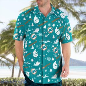 Miami Dolphins Santa Claus Christmas Pattern Cute Christmas Gift Hawaiian Shirt Product Photo 4