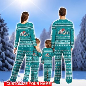 Miami Dolphins Team Pajamas Set Christmas Gift For Football Fan Family Holiday Gift Personalized Name Product Photo 2