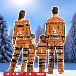 Miami Hurricanes Pajamas Set Custom Name Christmas Gift For Family Sport Pajamas Set Product Photo 2