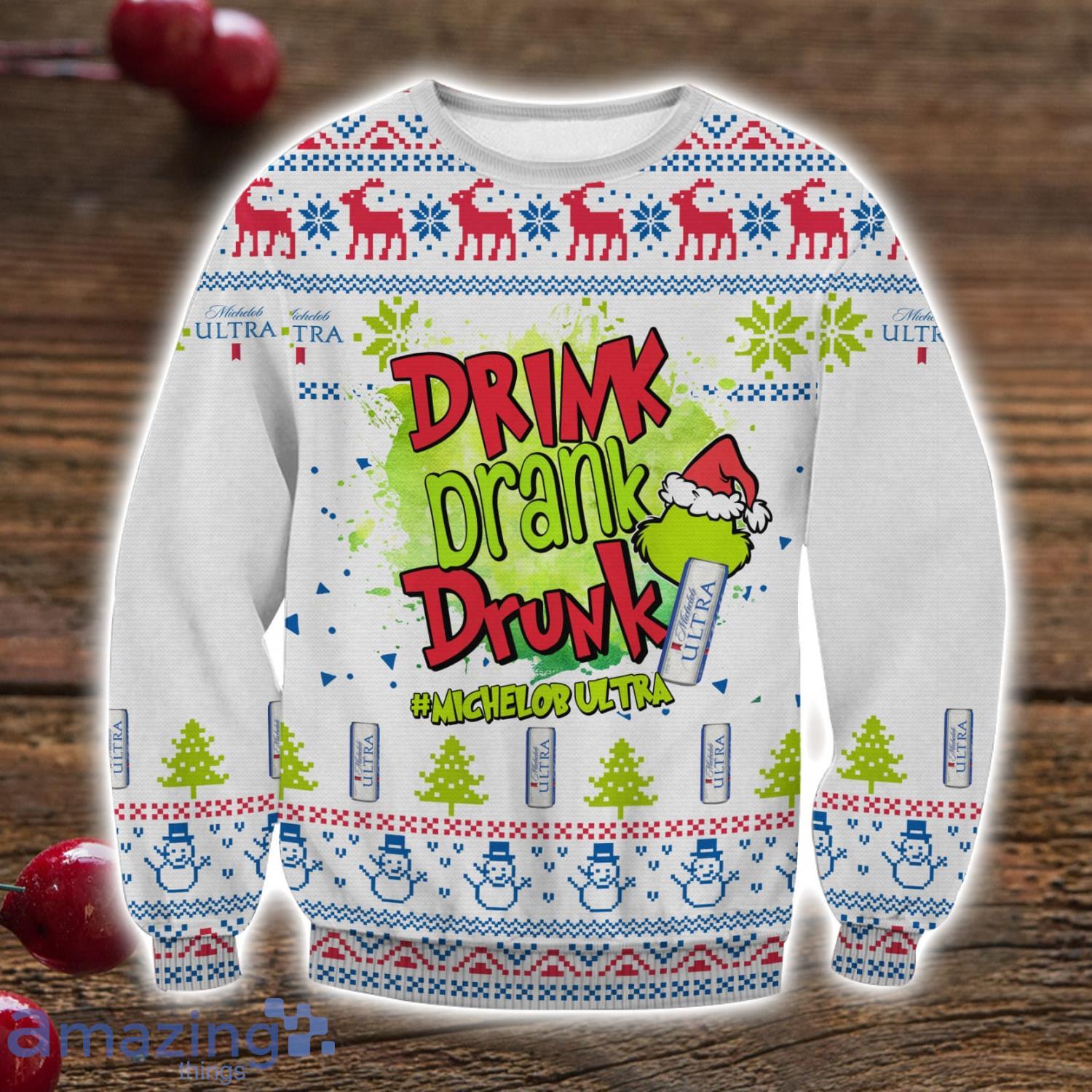 Michelob Ultra Grinch Ugly Sweater Christmas Gift For Men And Women image Michelob Ultra Grinch Ugly Sweater Christmas Gift For Men And Women Product Photo 1
