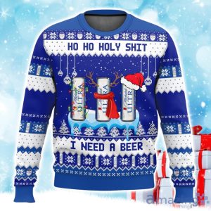 Michelob Ultra Ho Ho Holy Shit I Need A Beer Ugly Sweater Xmas Gift For Men Women Product Photo 1
