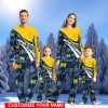 Michigan Wolverines Christmas Pajamas Set Personalized Name Christmas Gifts For Fans