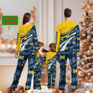 Michigan Wolverines Custom Name Christmas Pajamas For Fans Product Photo 2