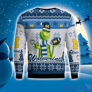 Michigan Wolverines Grinch Snowflake Pattern Ugly Sweater Christmas Product Photo 2