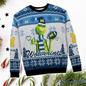 Michigan Wolverines Grinch Snowflake Pattern Ugly Sweater Christmas Product Photo 4