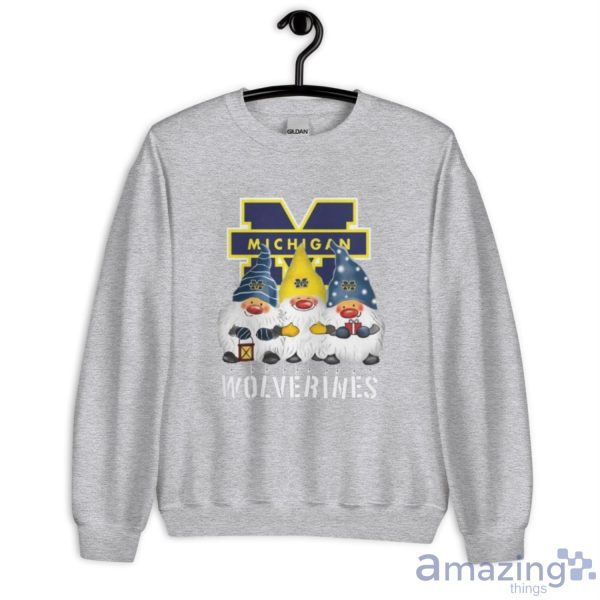 Michigan Wolverines Logo Gnomies Shirt Christmas Gift - Unisex Heavy Blend Crewneck Sweatshirt