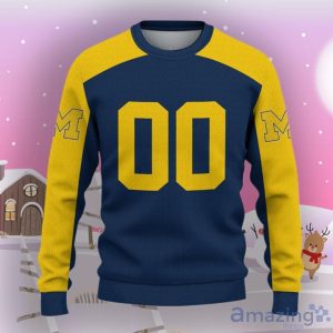 Michigan Wolverines Ugly Sweater Custom Name And Number Hot Design For Christmas Gift Product Photo 2