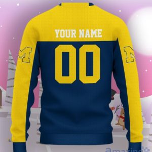Michigan Wolverines Ugly Sweater Custom Name And Number Hot Design For Christmas Gift Product Photo 3