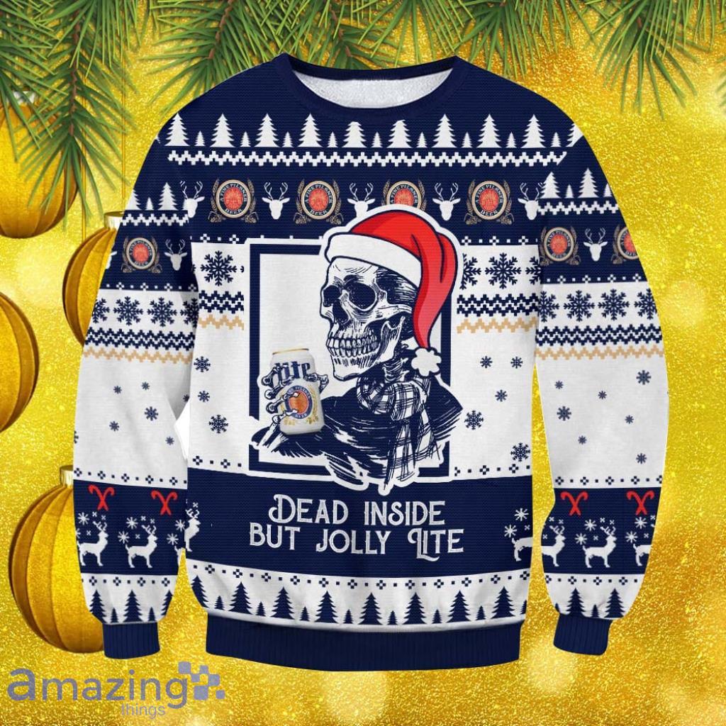 Miller Lite Dead Inside Christmas Ugly Sweater Gift For Men And Women image Miller Lite Dead Inside Christmas Ugly Sweater Gift For Men And Women Product Photo 1