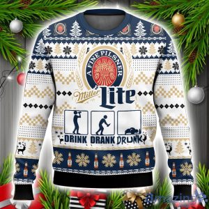 Miller Lite Drunk Ugly Sweater Unisex Christmas Gift Ideas Product Photo 1