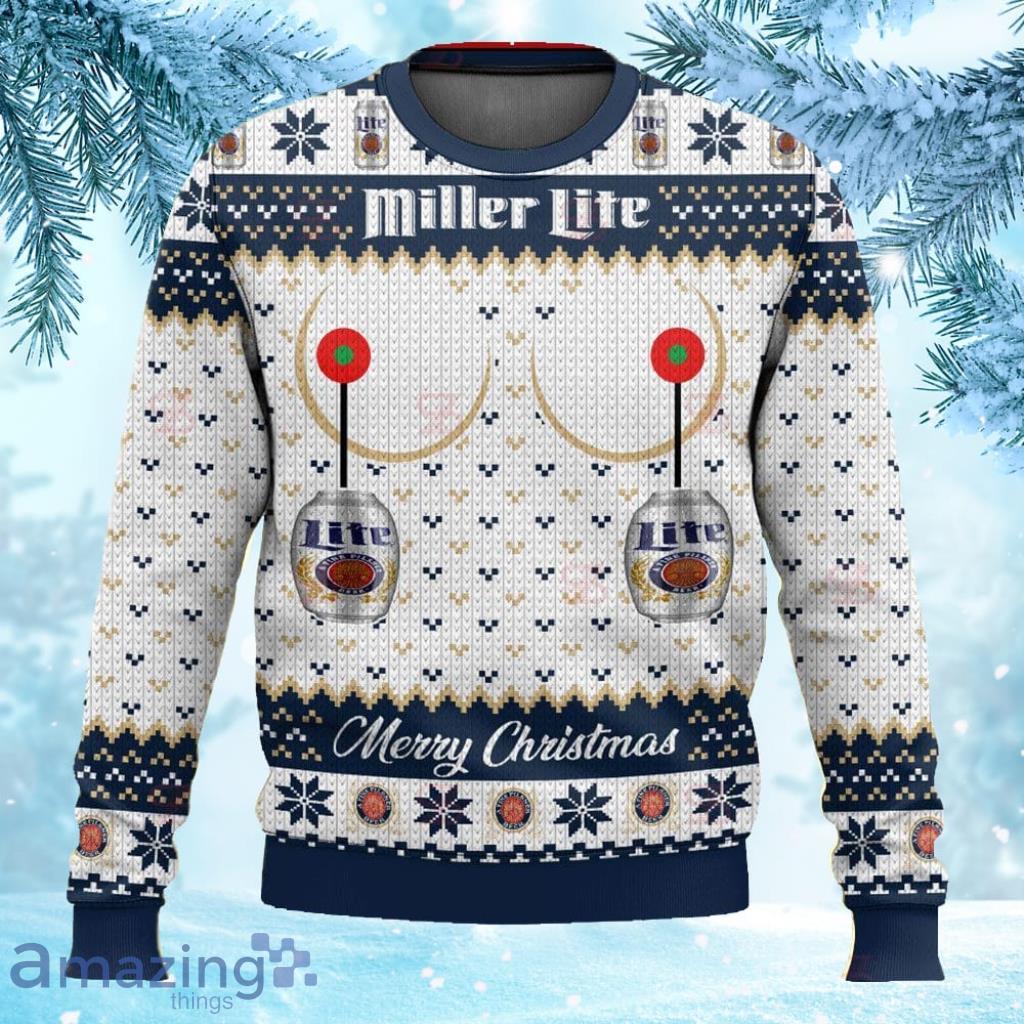 Miller Lite Titties Funny Ugly Sweater Christmas Gift For Men And Women image Miller Lite Titties Funny Ugly Sweater Christmas Gift For Men And Women Product Photo 1