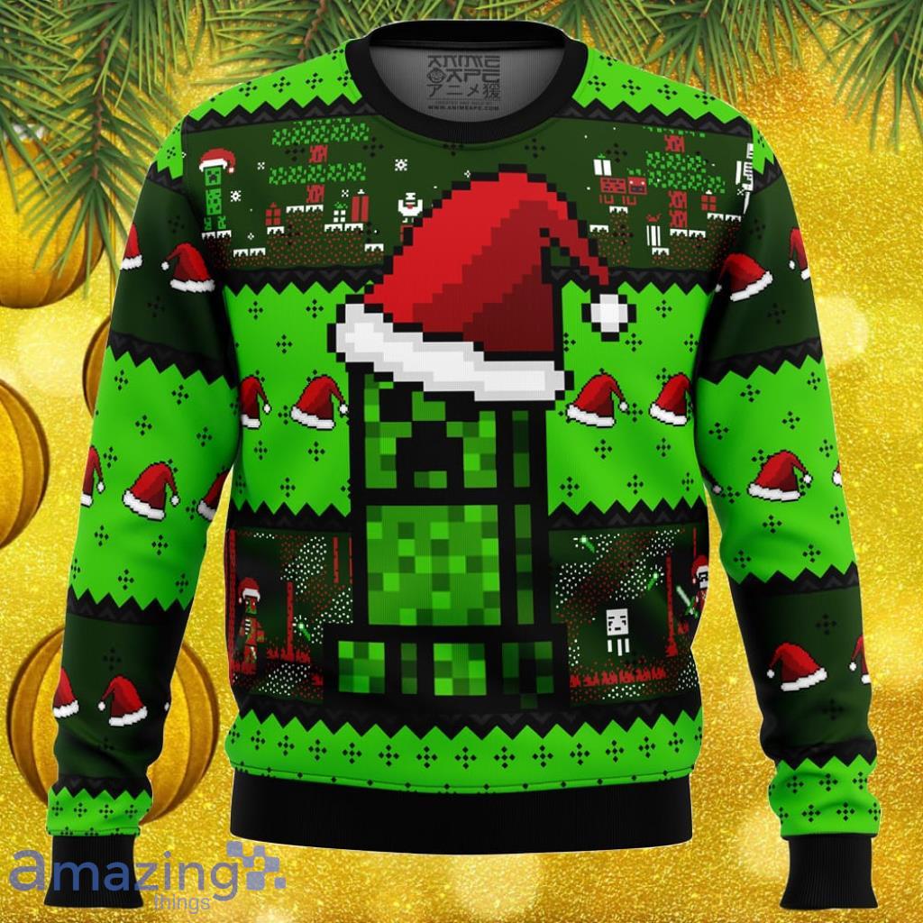 Minecraft Creepr Ugly Christmas Sweater Gift For Men And Women image Minecraft Creepr Ugly Christmas Sweater Gift For Men And Women Product Photo 1