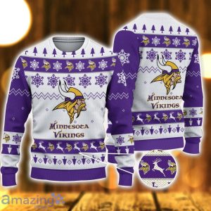 Minnesota Vikings Logo Cute Ugly Christmas Sweater 3D Printed Unisex Sweater Product Photo 1