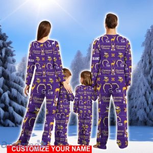 Minnesota Vikings Sport Pajamas Set Custom Name Kid & Adult Christmas Pajamas Set Family Gift Product Photo 2