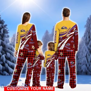 Minnesota Vikings Team Pajamas Personalize Name Buffalo Plaid Christmas Pajamas Set Product Photo 2