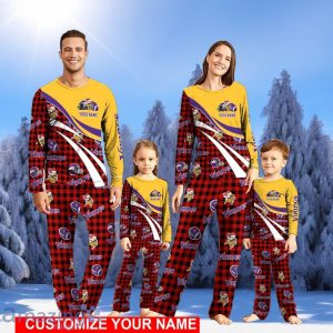 Minnesota Vikings Team Pajamas Personalize Name Buffalo Plaid Christmas Pajamas Set Product Photo 1