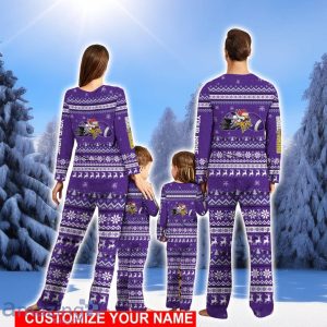 Minnesota Vikings Team Pajamas Set Christmas Gift For Football Fan Family Holiday Gift Personalized Name Product Photo 2