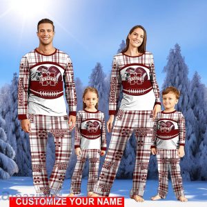 Mississippi State Bulldogs Pajamas Set Family Custom Name Christmas Gift Football Team Pajamas Set Product Photo 1