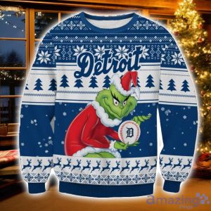 MLB Detroit Tigers Grinch Ugly Christmas Sweater Christmas Gift For Sport Fans Product Photo 1