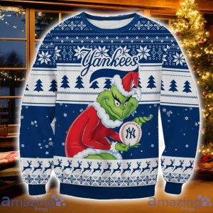 MLB New York Yankees Grinch Ugly Christmas Sweater Christmas Gift For Sport Fans Product Photo 1