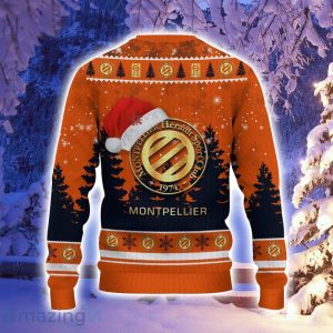 Montpellier HSC Logo Wearing Santa Hat Ugly Christmas Sweater Christmas Gift 3D Sweater Product Photo 3