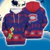 Montreal Canadiens 3D Hooodie Ugly Sweatshirt Christmas Pattern Grinch Ice Hockey NHL Fans