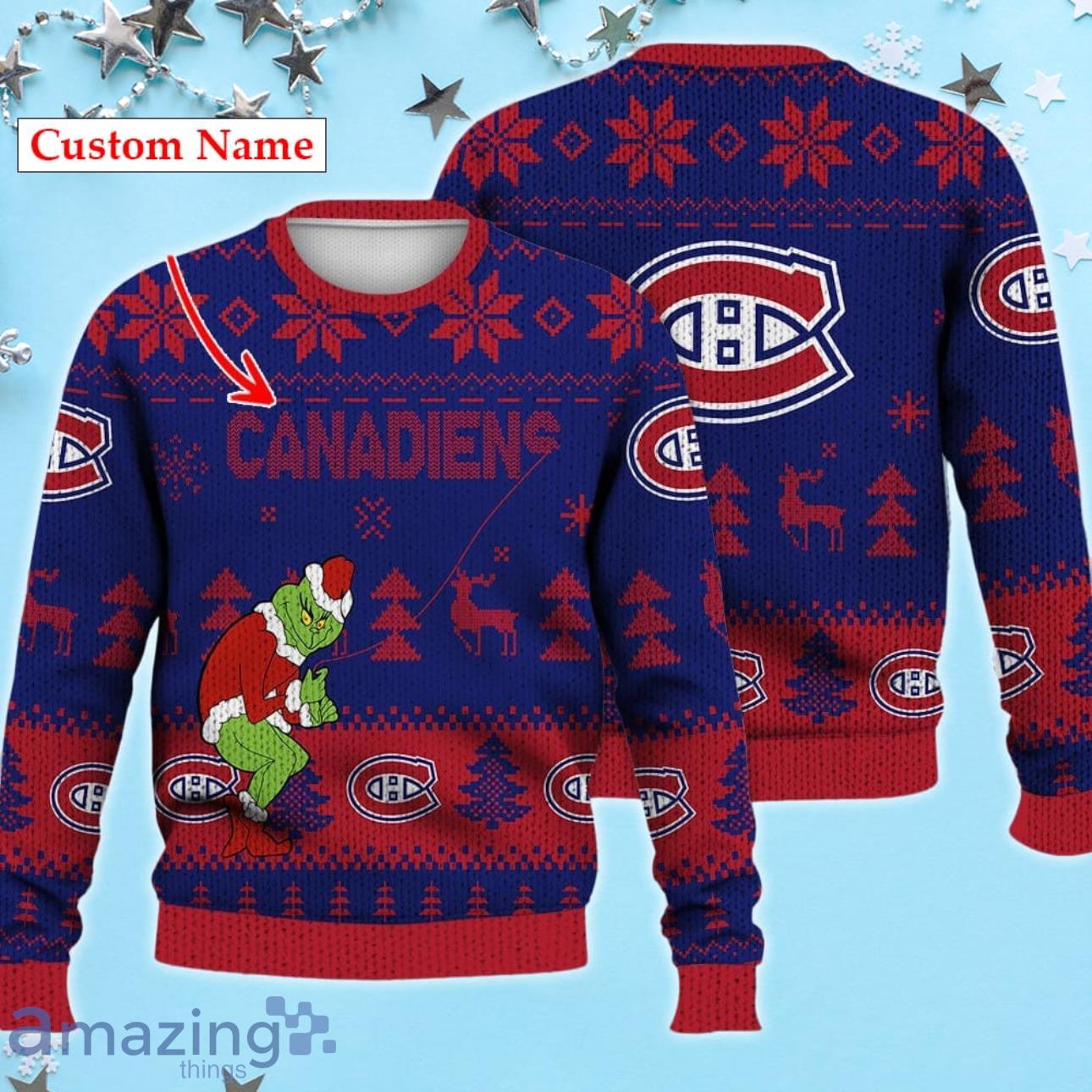 Montreal Canadiens Ugly Sweater Christmas Custom Name Ice Hockey NHL Product Photo 1