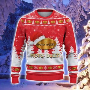 Moto Guzzi Santa Hat Pattern Ugly Christmas Sweater For Men And Women Product Photo 2
