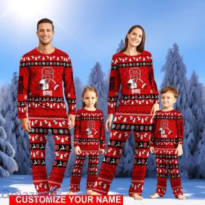 NC State Wolfpack Pajamas Set Custom Name Christmas Gift For Family Sport Pajamas Set Product Photo 1
