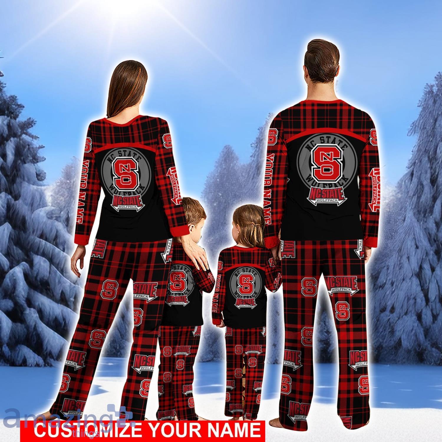 NC State Wolfpack Pajamas Set Family Custom Name Christmas Gift Football Team Pajamas Set image NC State Wolfpack Pajamas Set Family Custom Name Christmas Gift Football Team Pajamas Set Product Photo 2