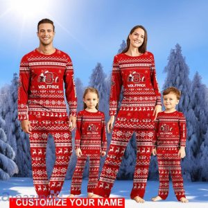 NC State Wolfpack Team Pajamas Set Christmas Gift For Football Fan Family Holiday Gift Personalized Name Product Photo 1