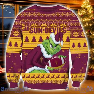 NCAA Arizona State Sun Devils Grinch Ugly Christmas Sweater Christmas Gift For Sport Fans Product Photo 1