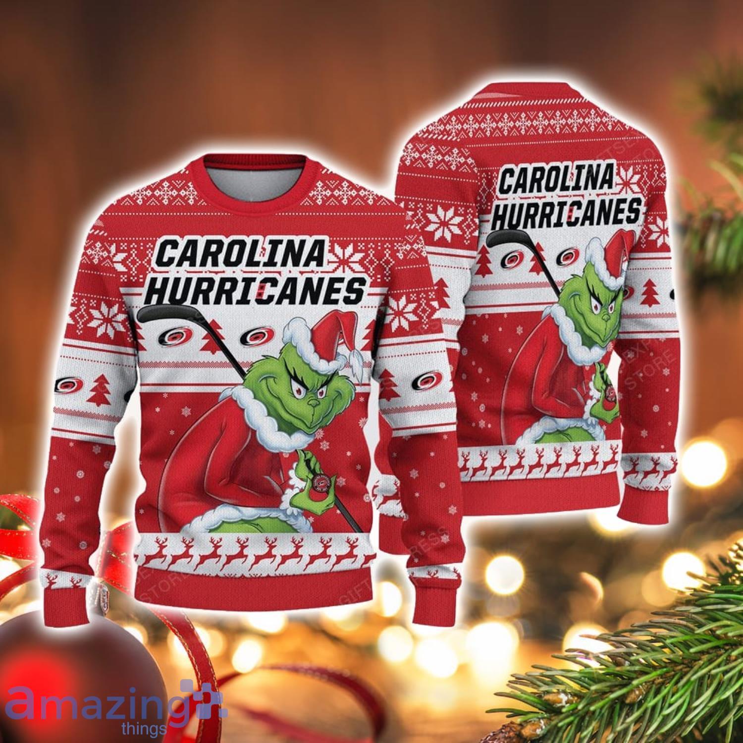 NCAA Carolina Hurricanes Football Fans Sweater Grinch Ugly Sweater Christmas Christmas Gift Ideas Product Photo 1