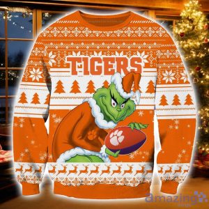 NCAA Clemson Tigers Grinch Ugly Christmas Sweater Christmas Gift For Sport Fans Product Photo 1
