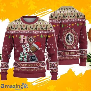 NCAA Florida State Seminoles HO HO HO Ugly Christmas Sweater Product Photo 1