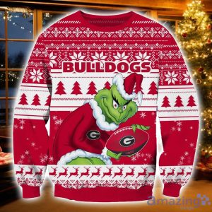 NCAA Georgia Bulldogs Logo Grinch Ugly Christmas Sweater Christmas Gift For Sport Fans Product Photo 1