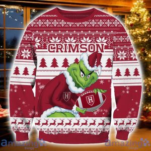 NCAA Harvard Crimson Grinch Ugly Christmas Sweater Christmas Gift For Sport Fans Product Photo 1
