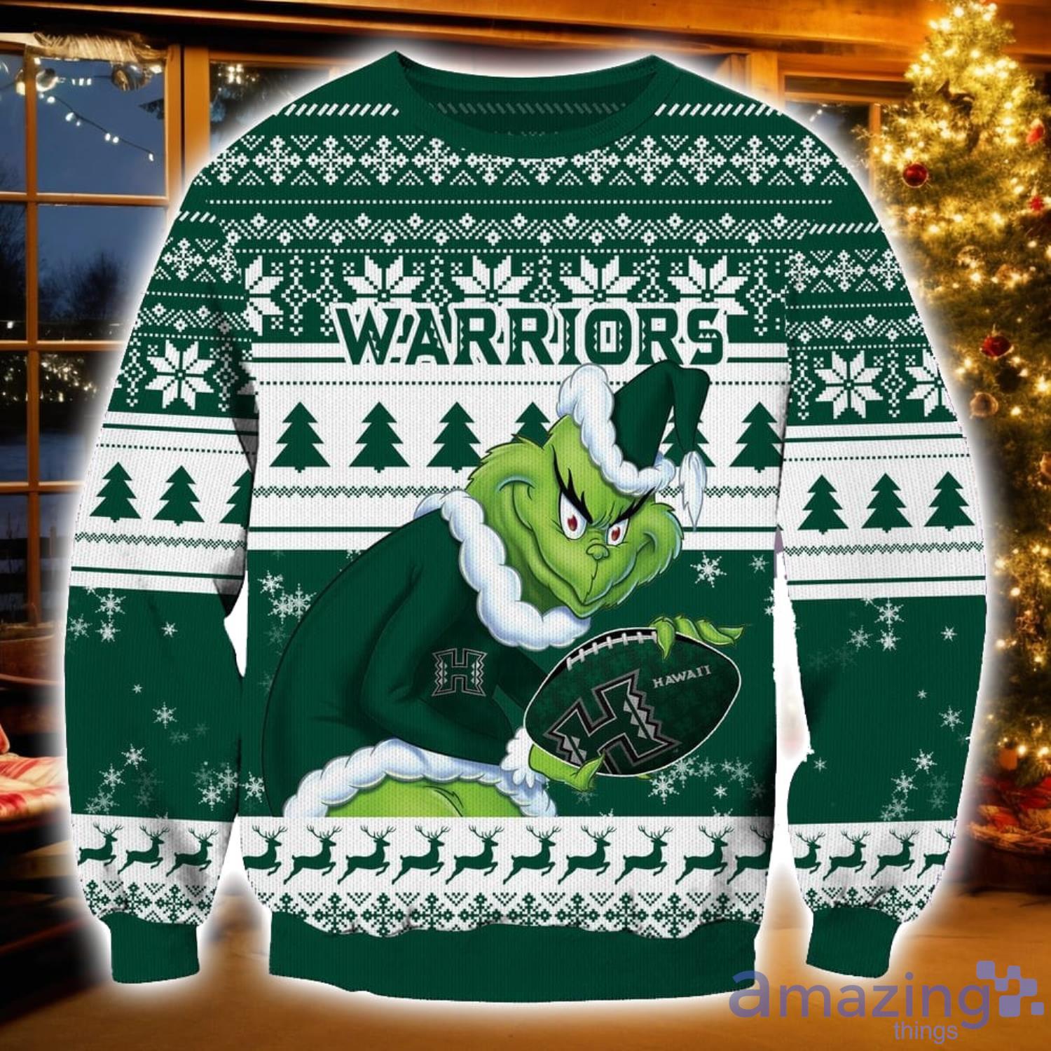 NCAA Hawaii Rainbow Warriors Grinch Ugly Christmas Sweater Christmas Gift For Sport Fans image NCAA Hawaii Rainbow Warriors Grinch Ugly Christmas Sweater Christmas Gift For Sport Fans Product Photo 1