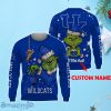 NCAA Kentucky Wildcats Grinch Ugly Christmas Sweater Custom Name Xmas Gift