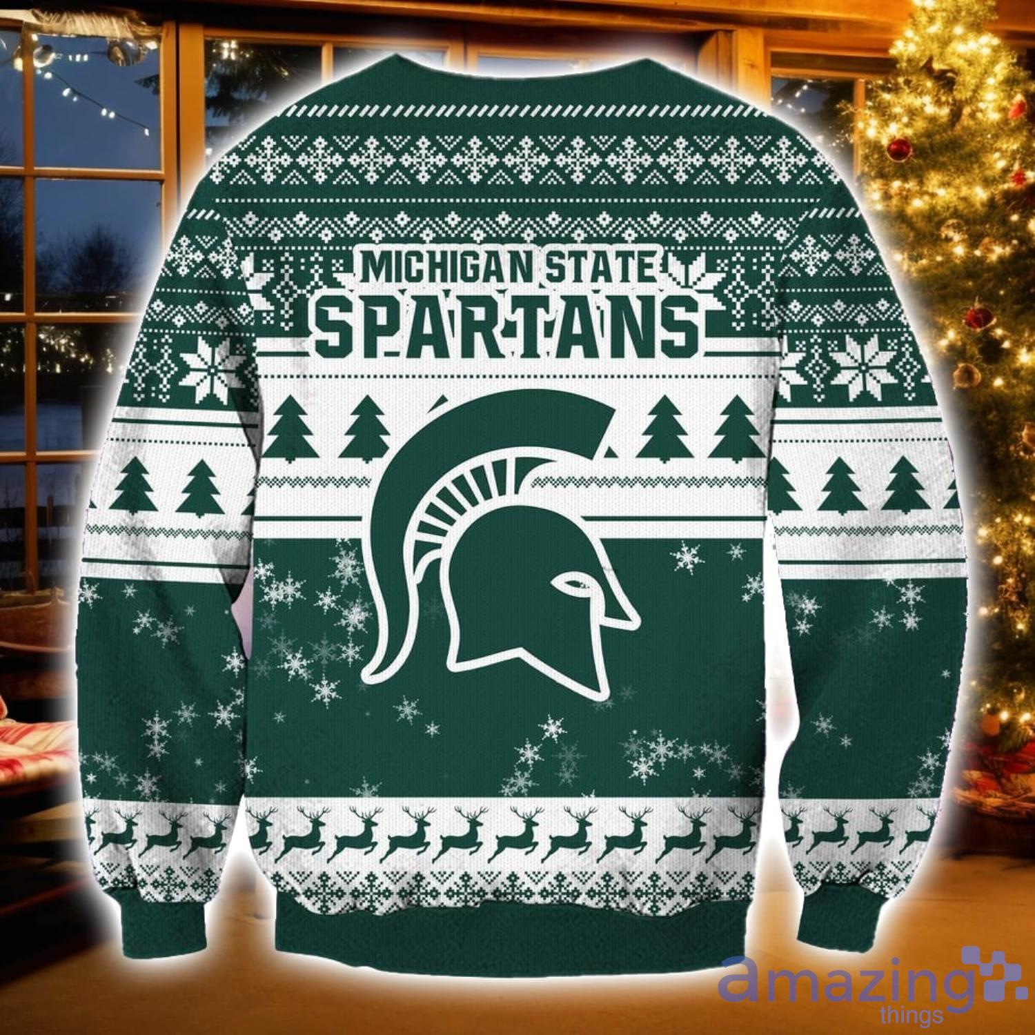 NCAA Michigan State Spartans Grinch Ugly Christmas Sweater Christmas Gift For Sport Fans image NCAA Michigan State Spartans Grinch Ugly Christmas Sweater Christmas Gift For Sport Fans Product Photo 2