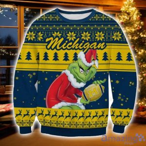 NCAA Michigan Wolverines Grinch Ugly Christmas Sweater Christmas Gift For Sport Fans Product Photo 1