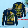 NCAA Michigan Wolverines Grinch Ugly Christmas Sweater Custom Name Xmas Gift