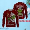 NCAA Mississippi State Bulldogs Grinch Ugly Christmas Sweater Custom Name Xmas Gift