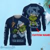 NCAA North Carolina Tar Heels Grinch Ugly Christmas Sweater Custom Name Xmas Gift