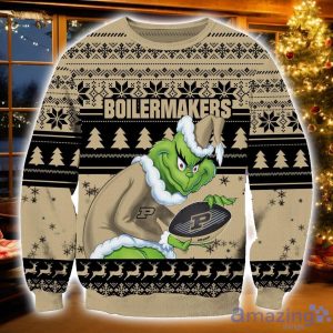 NCAA Purdue Boilermakers Grinch Ugly Christmas Sweater Christmas Gift For Sport Fans Product Photo 1