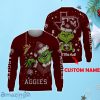 NCAA Texas A&M Aggies Grinch Ugly Christmas Sweater Custom Name Xmas Gift