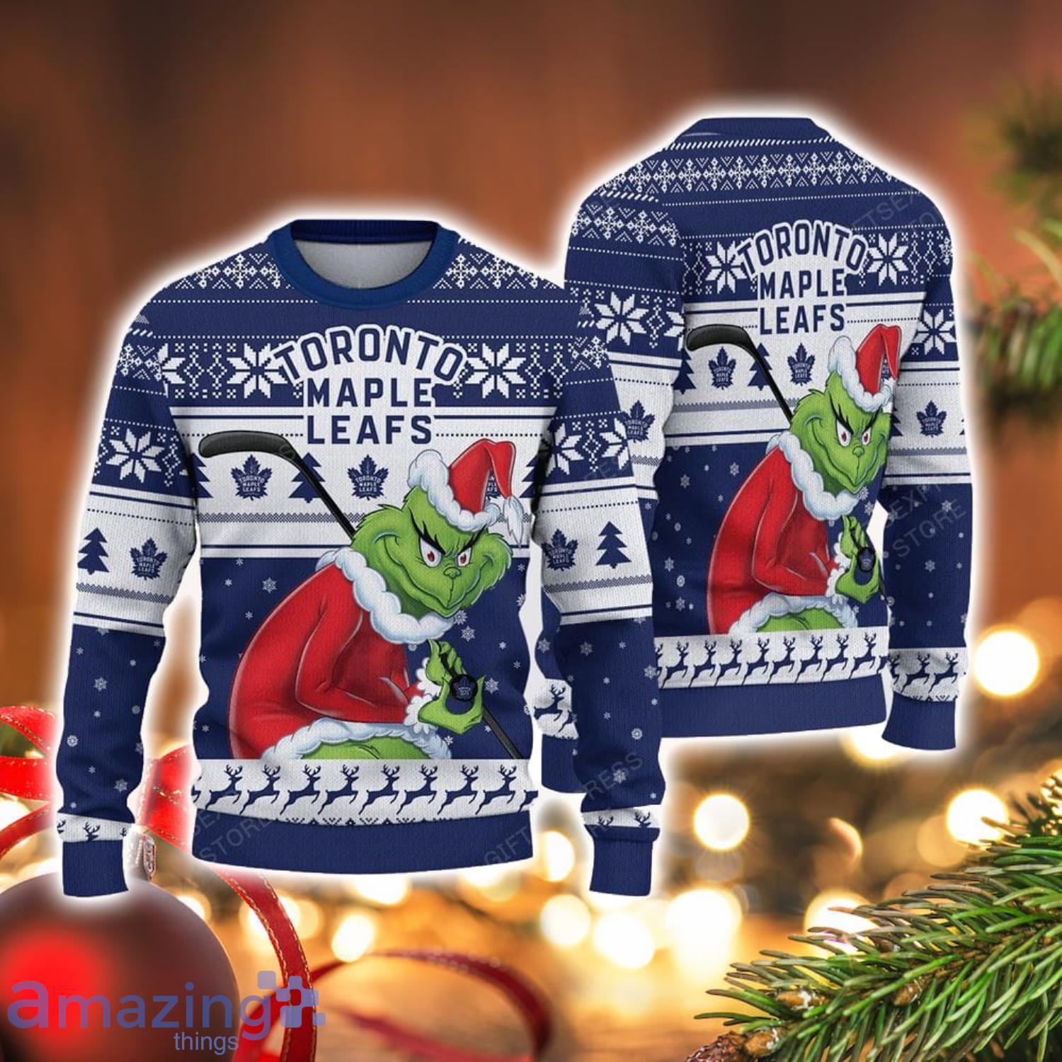 NCAA Toronto Maple Leafs Football Fans Sweater Grinch Ugly Sweater Christmas Christmas Gift Ideas image NCAA Toronto Maple Leafs Football Fans Sweater Grinch Ugly Sweater Christmas Christmas Gift Ideas Product Photo 1