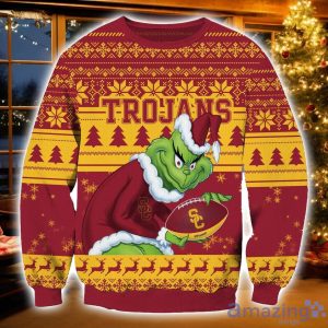 NCAA USC Trojans Grinch Ugly Christmas Sweater Christmas Gift For Sport Fans Product Photo 1