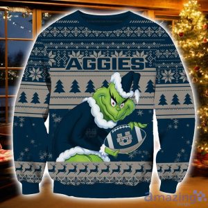 NCAA Utah State Aggies Grinch Ugly Christmas Sweater Christmas Gift For Sport Fans Product Photo 1