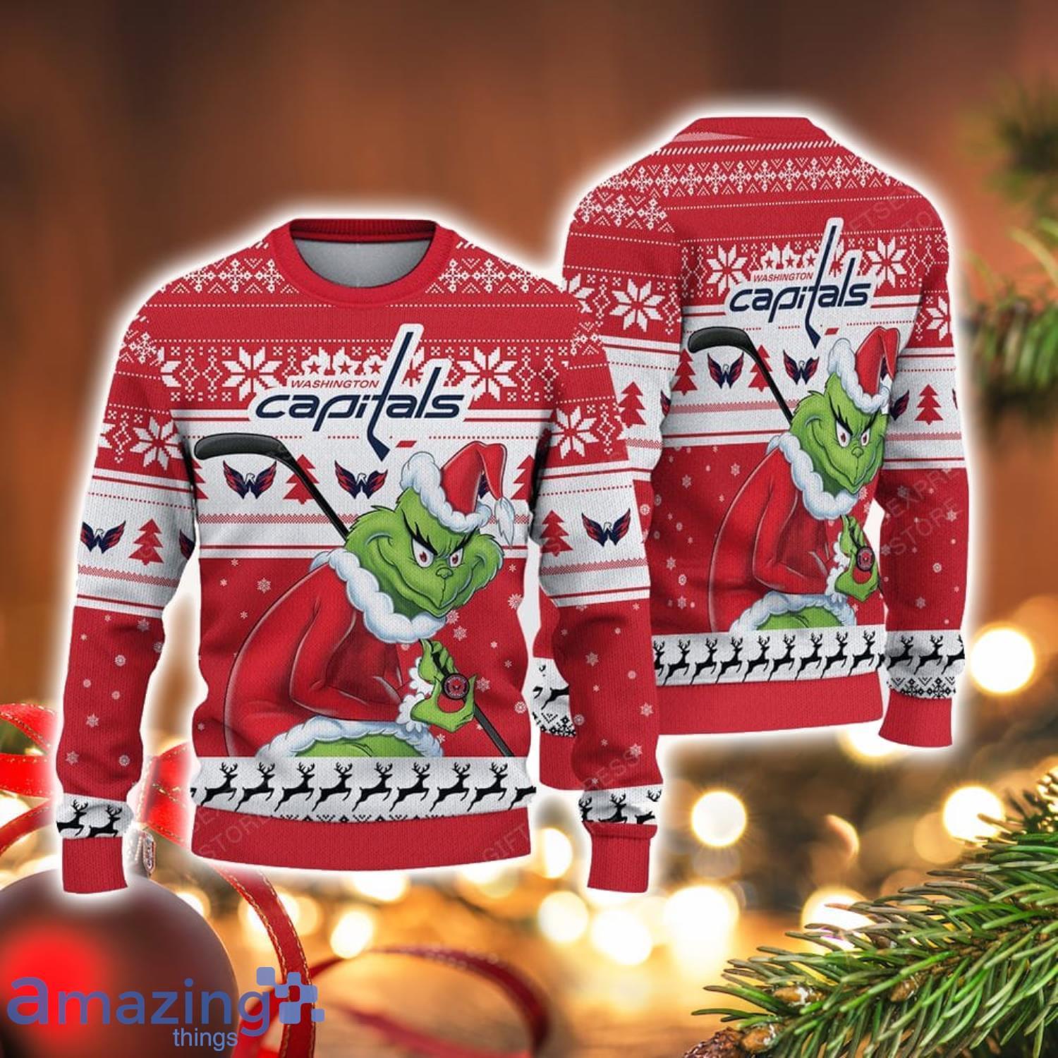 NCAA Washington Capitals Football Fans Sweater Grinch Ugly Sweater Christmas Christmas Gift Ideas Product Photo 1